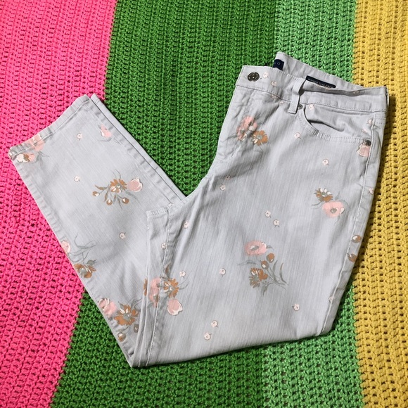 Bandolino Denim - Bandolino Mandie Slim Crop Floral Jeans Sz 14